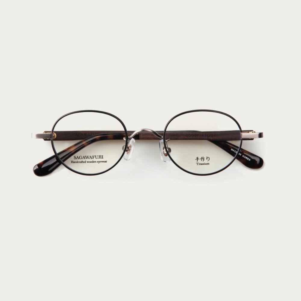 Saga Wafujii Wood Glasses (Godot Black)